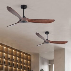Solid wood ceiling fan without lights