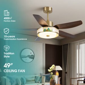 Luxury-Chic Chinese Fan Lamp